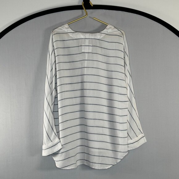 LIKE NEW Rails Lily Positano Stripe Blouse Women’s Medium (M) Rayon & Linen - Picture 6 of 10
